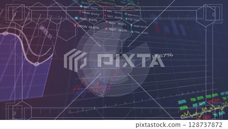 Image of data processing over dark background Image of data processing over dark background 128737872
