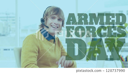 Image of thank you text over runner wearing earphones Image of thank you text over runner wearing earphones 128737990