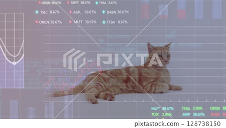 Image of smile emoji over noises on screen 128738150