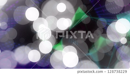 Image of dots falling over digital space with shapes Image of dots falling over digital space with shapes 128738229