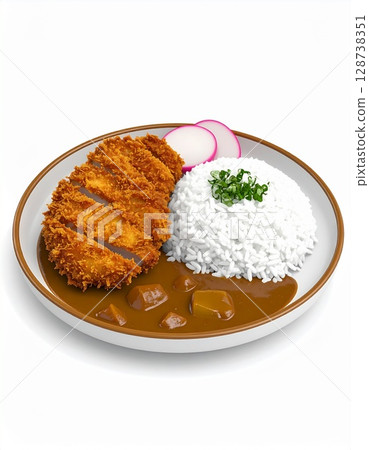 pork with rice kare cury 128738351