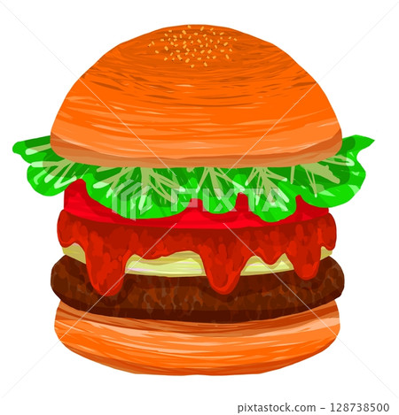 Simple tomato sauce burger 128738500