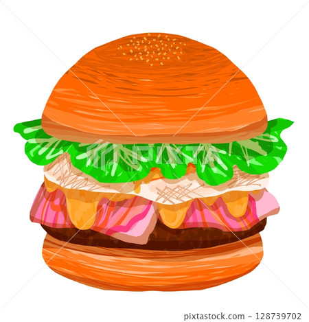 Double Meat and Egg Burger 128739702