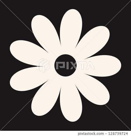 Contemporary flower illustration blending abstract form and botanical themes. The minimal silhouette emphasizes elegance and natural balance. Contemporary flower illustration blending abstract form and botanical themes. The minimal silhouette emphasizes elegance and natural balance. 128739724