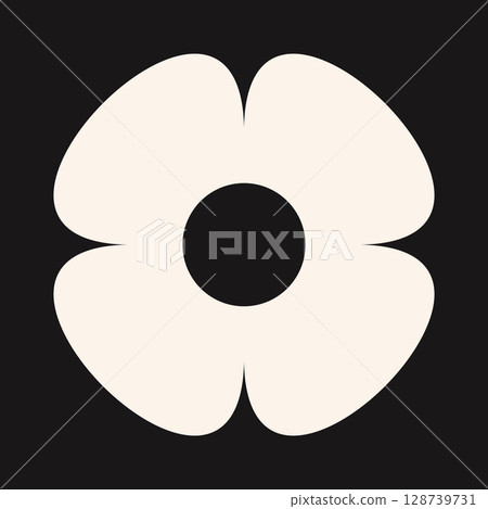 Abstract floral emblem with clean lines and soft curves. The stylized bloom captures the essence of minimal design with an eco-friendly vibe. Abstract floral emblem with clean lines and soft curves. The stylized bloom captures the essence of minimal design with an eco-friendly vibe. 128739731