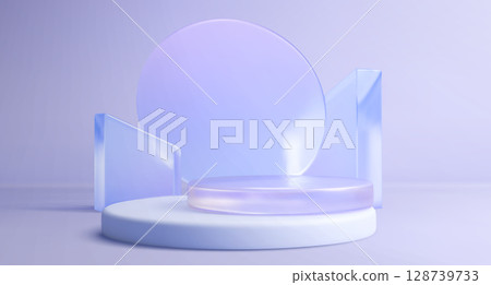 Modern 3d glass podium display 128739733