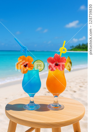 Tropical drinks on a tropical island 128739830