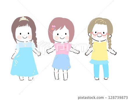 簡單的兒童女孩夏裝 簡單的兒童女孩夏裝 128739873