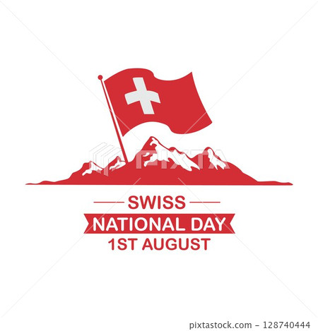 Swiss National Day Celebration vector Design 128740444