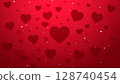 A fantastic red background wrapped in floating hearts 128740454