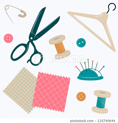 sewing items set 128740644