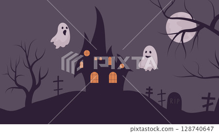 dark halloween scenery 128740647