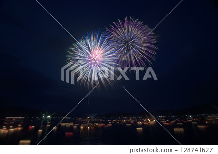 Kyoto Miyazu lantern sinking offshore firework display Kyoto Miyazu lantern sinking offshore firework display 128741627