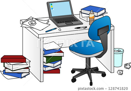 Office desk needs organization 128741820