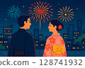 一對夫婦做煙花約會 128741932