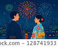一對夫婦做煙花約會 128741933