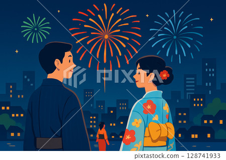 A couple doing a fireworks date 128741933