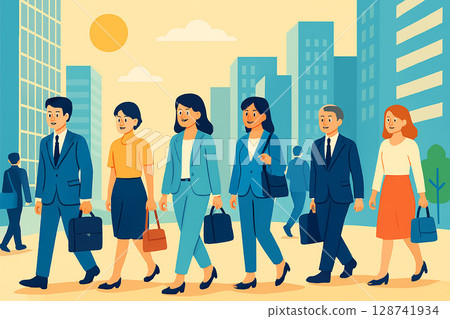 People walking in the city 128741934