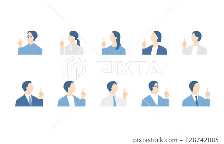 商務人士指著某物的圖示集 128742085