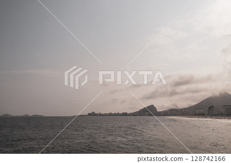 Copacabana Leme Beach Tropical Paradise in Rio de Janeiro Brazil. Copacabana Leme Beach Tropical Paradise in Rio de Janeiro Brazil. 128742166