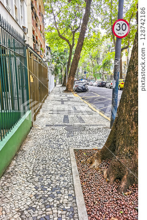 Rio de Janeiro Brazil Copacaban City Downtown Street Cityscape Skyline. 128742186