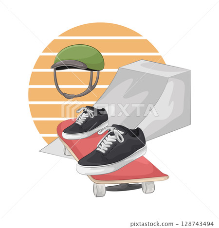 Illustration of Skateboard  128743494