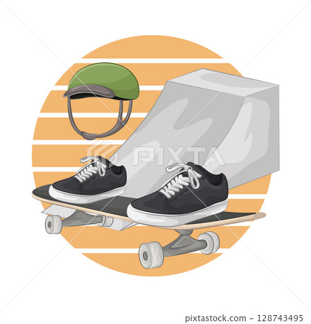 Illustration of Skateboard  128743495