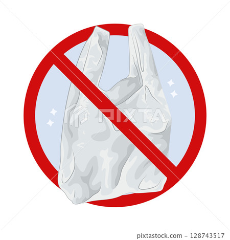 Illustration of No Plastic Bag 128743517
