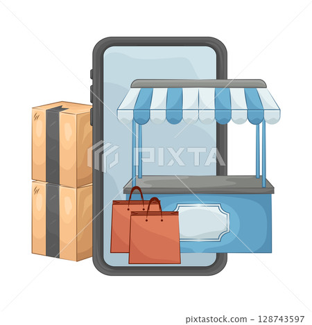 Illustration of Marketplace Illustration of Marketplace 128743597
