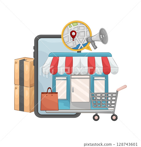 Illustration of Marketplace Illustration of Marketplace 128743601