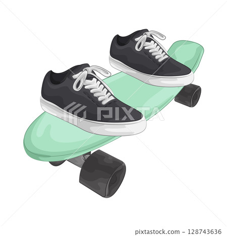 Illustration of Skateboard Illustration of Skateboard 128743636
