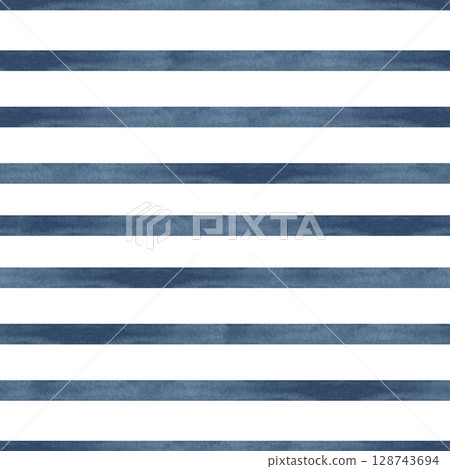 Dark blue lines seamless abstract pattern. Textured horizontal strips isolated from background. Simple ornament as companion to main pattern. For scrapbooking, packaging, stationary, textile ornate 128743694