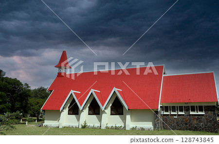 Church in Cap Malheureux, Mauritius island Church in Cap Malheureux, Mauritius island 128743845