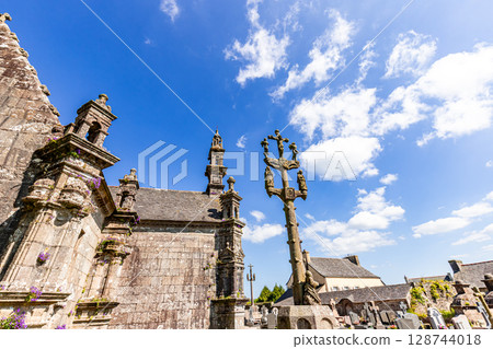 Parish close church of Commana, finistere, brittany, france Parish close church of Commana, finistere, brittany, france 128744018