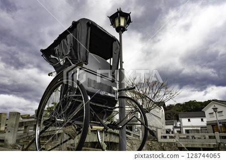 Rickshaw in Kurashiki Aichi district Rickshaw in Kurashiki Aichi district 128744065