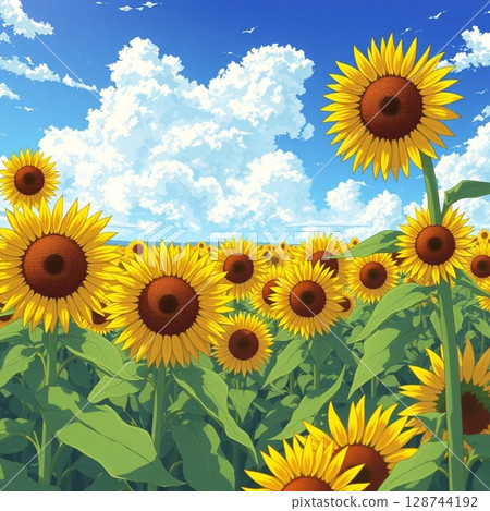 Sunflower and blue sky 128744192