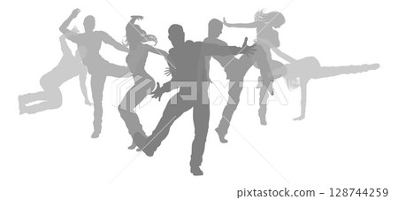 Dancers Silhouette Street Dance Poses Silhouettes Dancers Silhouette Street Dance Poses Silhouettes 128744259