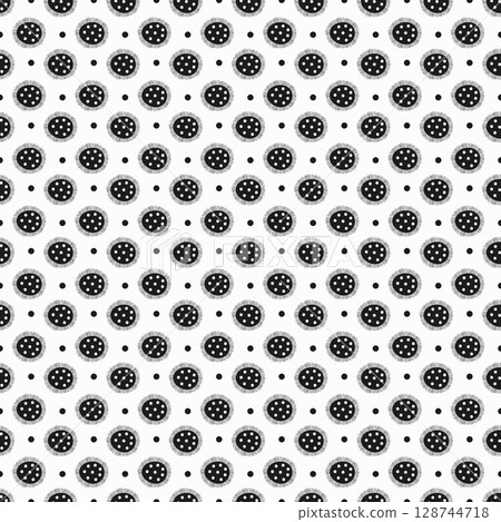 Abstract Floral Vintage Ornament. Polka Dots Print. Vector 128744718