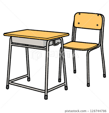 Desk and chair Desk and chair 128744786