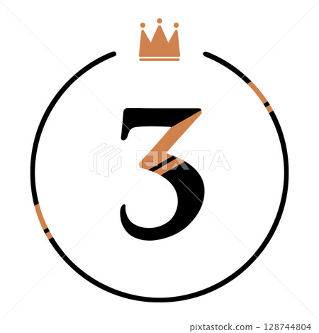 Ranking material 3rd place Illustration Ranking material 3rd place Illustration 128744804