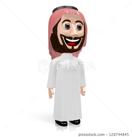 3D Arab cartoon character 128744845