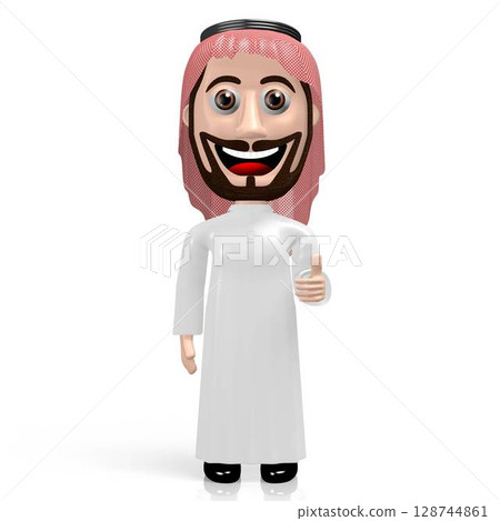 3D Arab cartoon character - OK sign 128744861