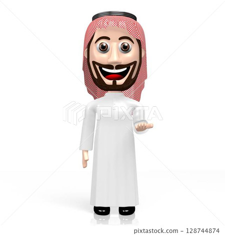 3D Arab cartoon character, give concept 128744874