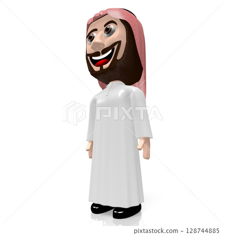 3D Arab cartoon character 128744885