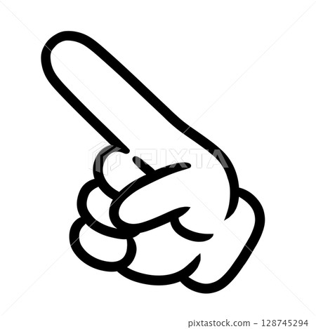 Pointing icon symbol sign touch one point hand illustration Pointing icon symbol sign touch one point hand illustration 128745294