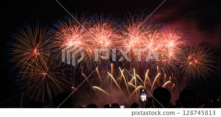 煙火 韓國 釜山 活動 夜景 夜晚 Fireworks Busan korea 花火大会 韓国 128745813