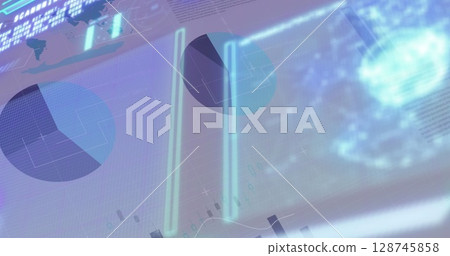 Image of data processing over white background 128745858