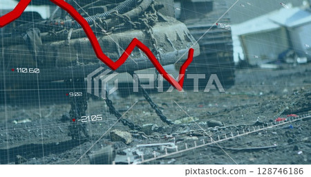 Image of statistics and data processing over construction site Image of statistics and data processing over construction site 128746186