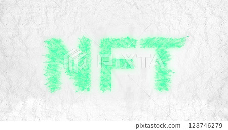 Image of data processing over nft text 128746279