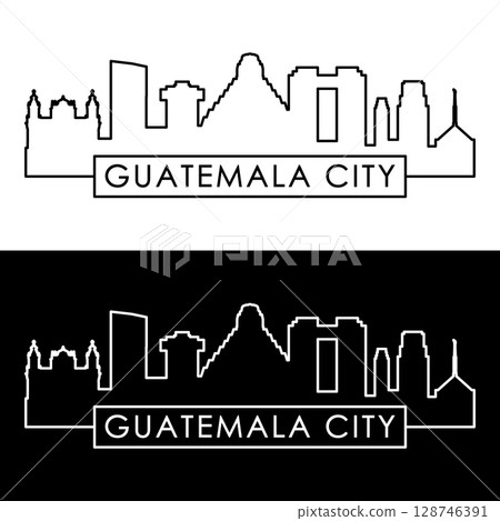 Guatemala City skyline. Linear style. Guatemala City skyline. Linear style. 128746391